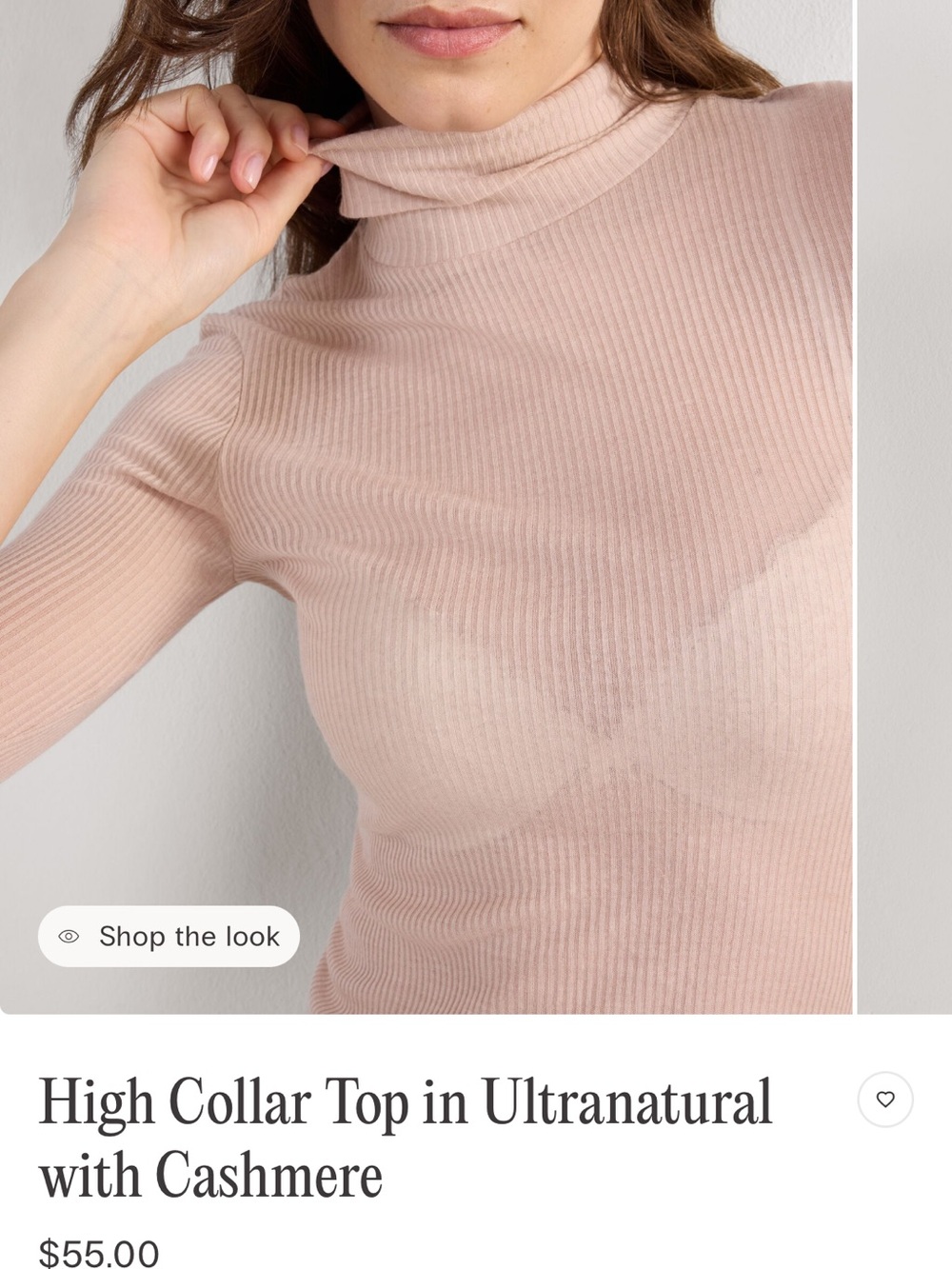 INTIMISSIMI Ribbed Turtleneck in BEIGE ROSE - small